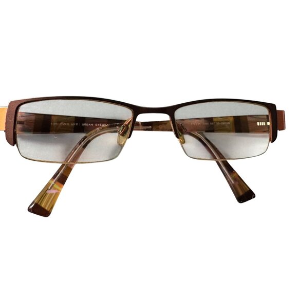 FYSH Urban Eyewear Glasses Frames Only Striped Copper Tone Modern 50-18-135 - Picture 2 of 13